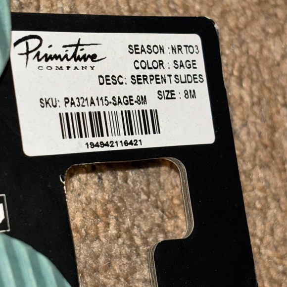 Primitive x Naruto Serpent Slides Sage Green‎ Anime Mens Size 8 - Picture 6 of 7